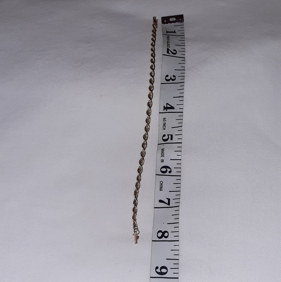 14k solid gold rope bracelet 8" (marked 14k) - Picture 8 of 8